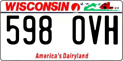 WI license plate 598OVH