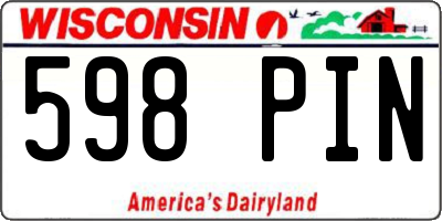 WI license plate 598PIN