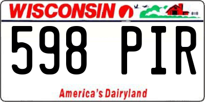 WI license plate 598PIR