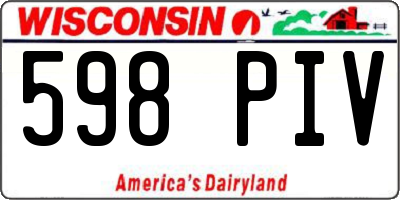 WI license plate 598PIV
