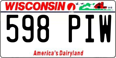 WI license plate 598PIW