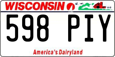 WI license plate 598PIY