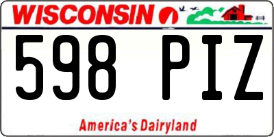 WI license plate 598PIZ