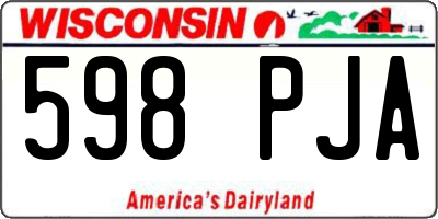 WI license plate 598PJA