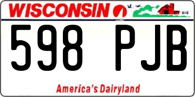 WI license plate 598PJB