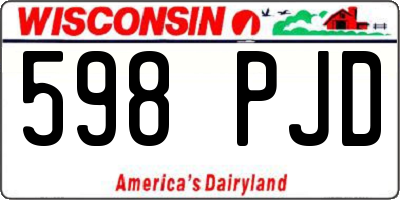 WI license plate 598PJD