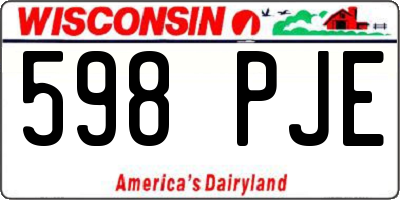 WI license plate 598PJE