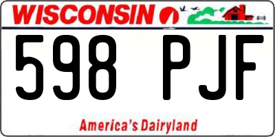 WI license plate 598PJF