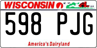 WI license plate 598PJG