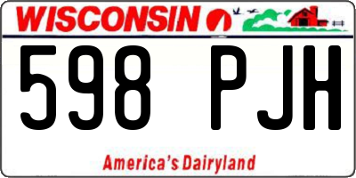 WI license plate 598PJH