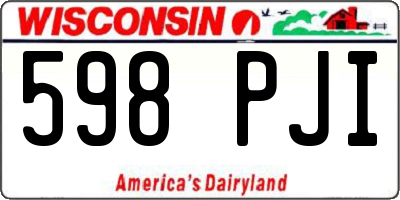 WI license plate 598PJI