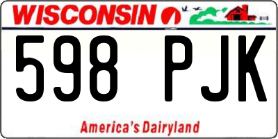 WI license plate 598PJK