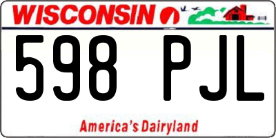WI license plate 598PJL