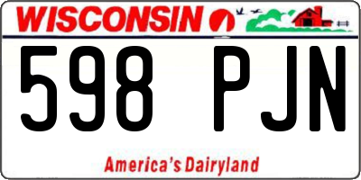 WI license plate 598PJN