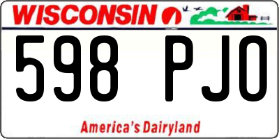 WI license plate 598PJO