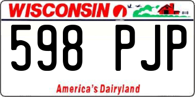 WI license plate 598PJP