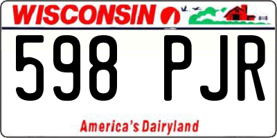WI license plate 598PJR