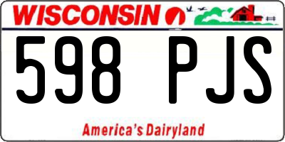 WI license plate 598PJS