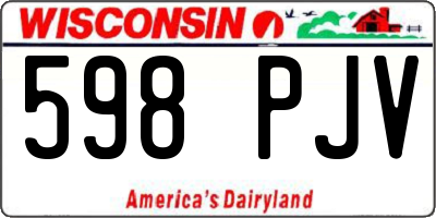 WI license plate 598PJV