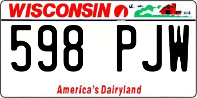 WI license plate 598PJW