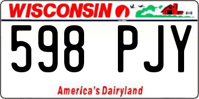 WI license plate 598PJY