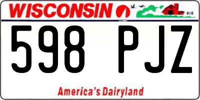 WI license plate 598PJZ