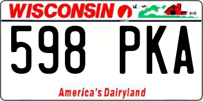 WI license plate 598PKA