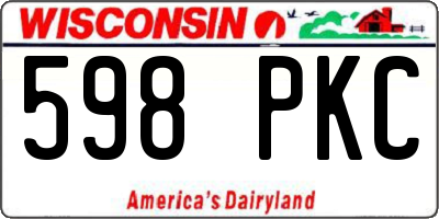 WI license plate 598PKC