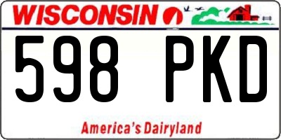 WI license plate 598PKD