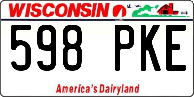 WI license plate 598PKE
