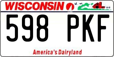 WI license plate 598PKF
