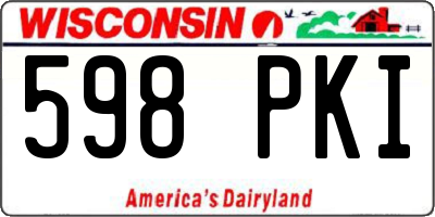 WI license plate 598PKI