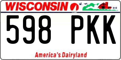 WI license plate 598PKK