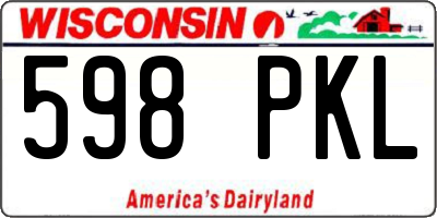 WI license plate 598PKL