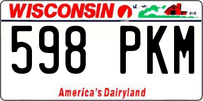 WI license plate 598PKM