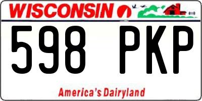 WI license plate 598PKP