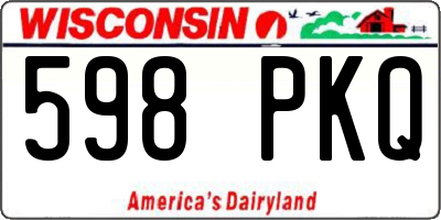 WI license plate 598PKQ