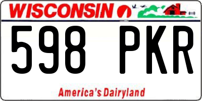 WI license plate 598PKR