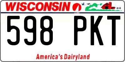 WI license plate 598PKT