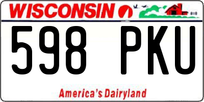 WI license plate 598PKU