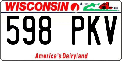 WI license plate 598PKV