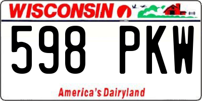 WI license plate 598PKW