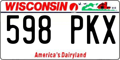 WI license plate 598PKX