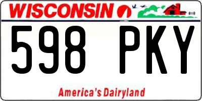 WI license plate 598PKY