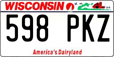 WI license plate 598PKZ