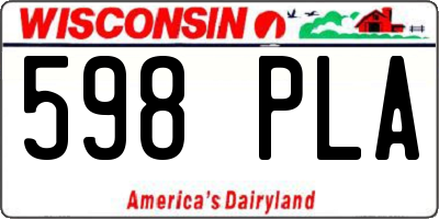 WI license plate 598PLA