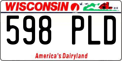 WI license plate 598PLD