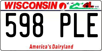 WI license plate 598PLE