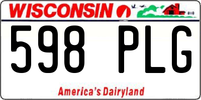 WI license plate 598PLG