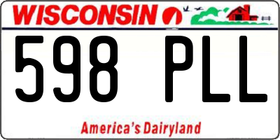 WI license plate 598PLL